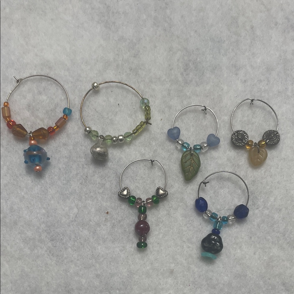 Wine charms. Variety of 6 bead designs.